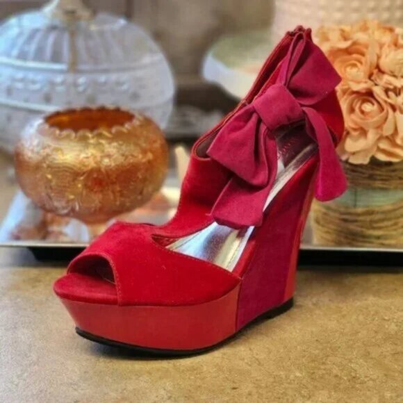 Bamboo Smooch 23 Wedge Heels - Picture 1 of 8